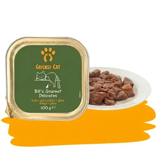 Bill mokré krmivo pro kočky s kuřecím a játry – 100 g
