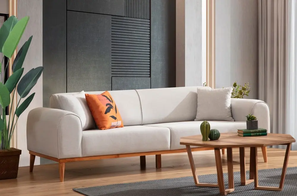 Trojmístná rozkládací pohovka Kapri 3 Seater - Cream