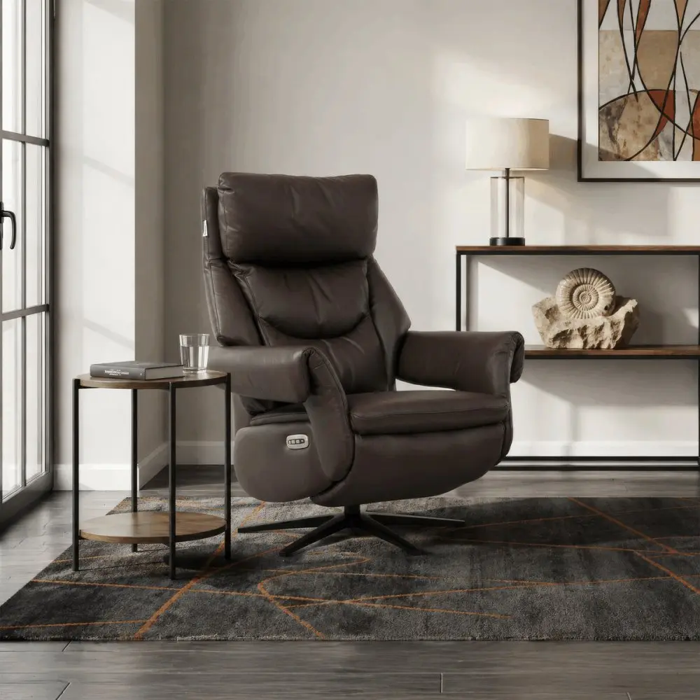 Autronic Relaxační křeslo TV-B3980 BR3 - hnědá kůže