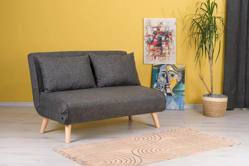 Hanah Home Dvoumístná rozkládací pohovka Seater Folde tmavě šedá