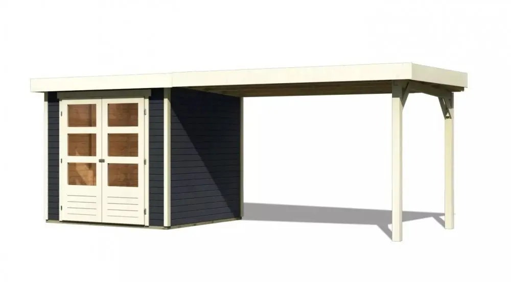 Dřevěný zahradní domek ASKOLA 2 s přístavkem 280 Lanitplast