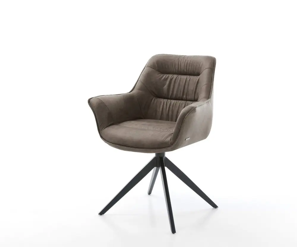 Jídelní židle Kaira-Flex mikrovlákno taupe vintage křížová