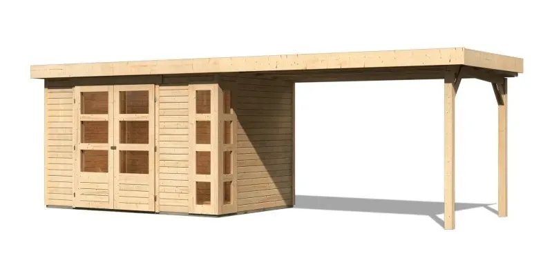 Dřevěný zahradní domek KERKO 4 s přístavkem 280 Lanitplast