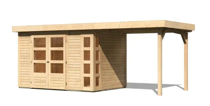 Dřevěný zahradní domek KERKO 4 s přístavkem 240 Lanitplast