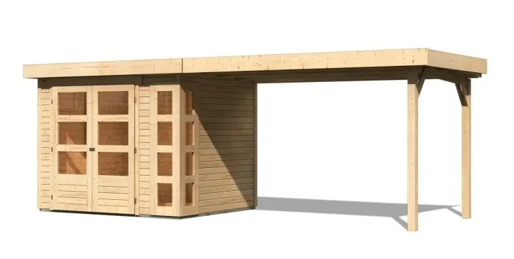 Dřevěný zahradní domek KERKO 3 s přístavkem 280 Lanitplast