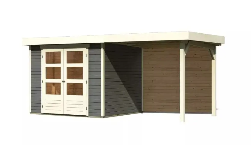 Dřevěný zahradní domek ASKOLA 3 s přístavkem 240 Lanitplast