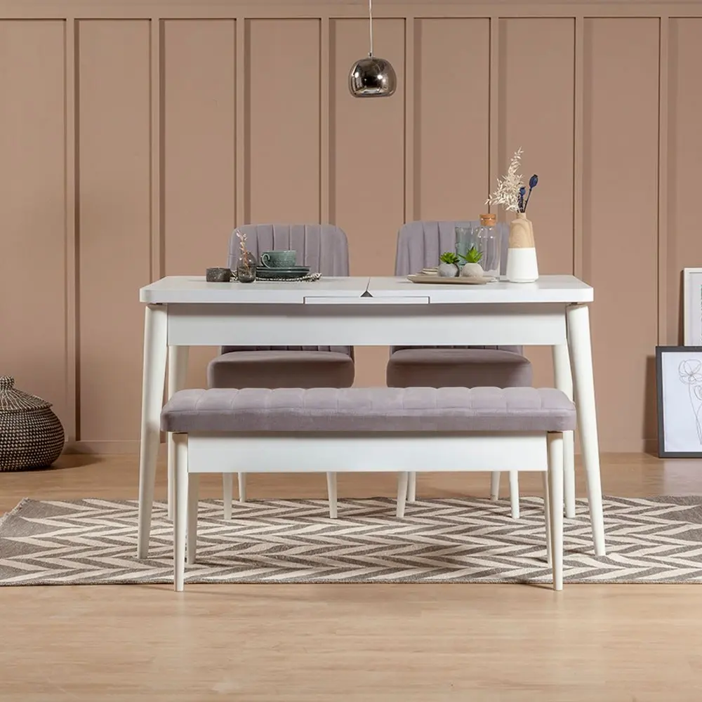 Jídelní set s rozkládacím stolem a židlemi (4 kusy) Vina 0701 - Soho, White