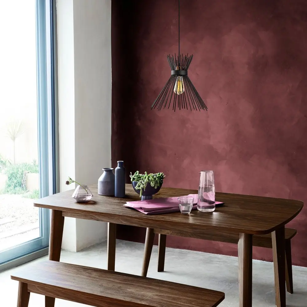 Černé závěsné svítidlo s kovovým stínidlem ø 34 cm Kirpi – Opviq lights