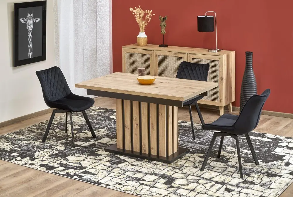 HALMAR Jídelní rozkládací stůl Lamello 160/210 cm dub artisan/černý