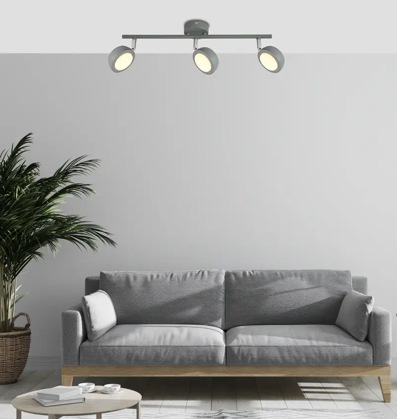 Nástěnná lampa s měkkým LED páskem, šedá 3000K