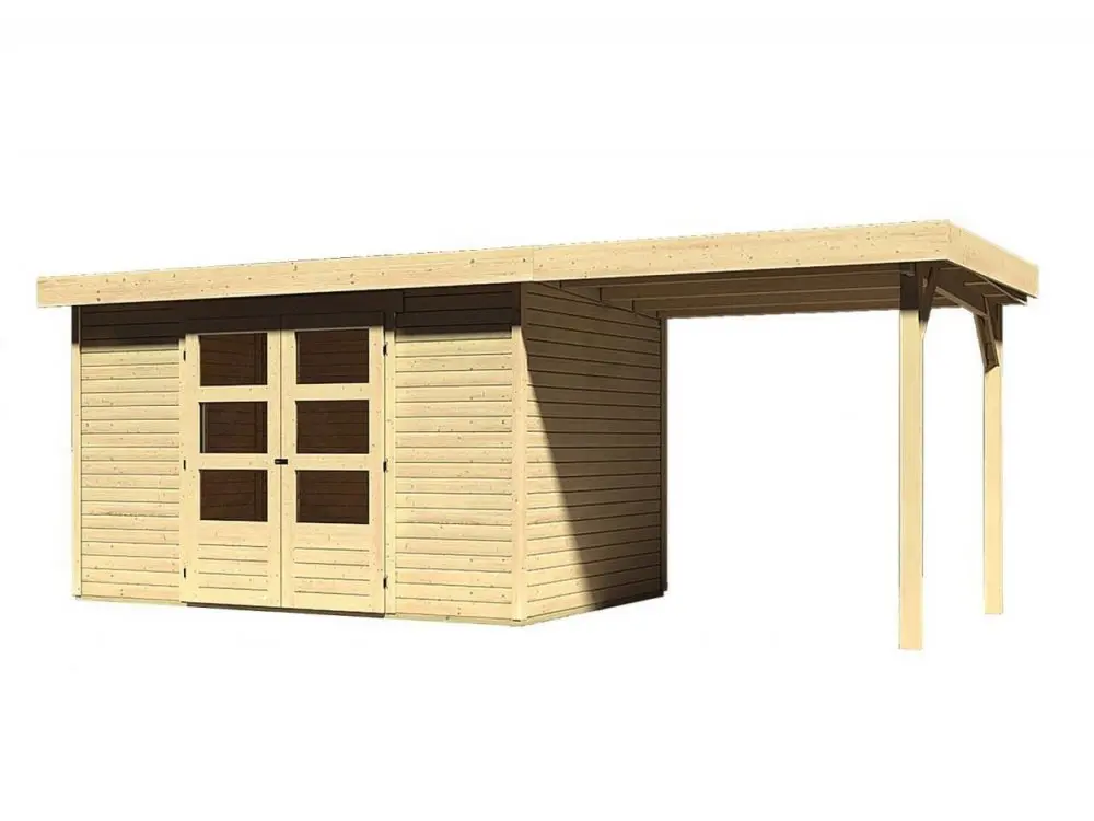 Dřevěný zahradní domek ASKOLA 4 s přístavkem 240 Lanitplast