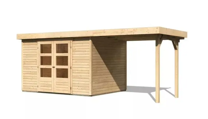 Dřevěný zahradní domek ASKOLA 5 s přístavkem 240 Lanitplast