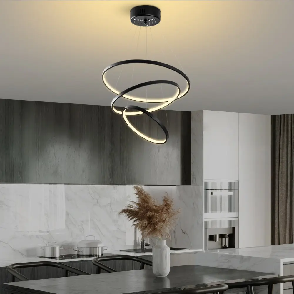 Závěsný LED lustr Simit - 13697, černá