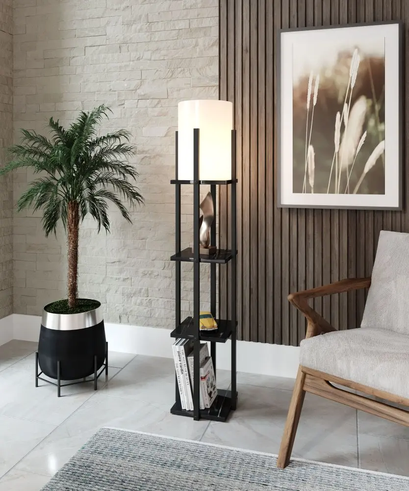Opviq Stojací lampa Nora I černá