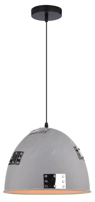 Závěsná stropní lampa 1X60W E27 šedá + chrom PATCH