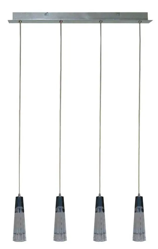 Závěsná lampa s chromovým nastavitelným skleněným stínidlem 4xG4 20W Erica
