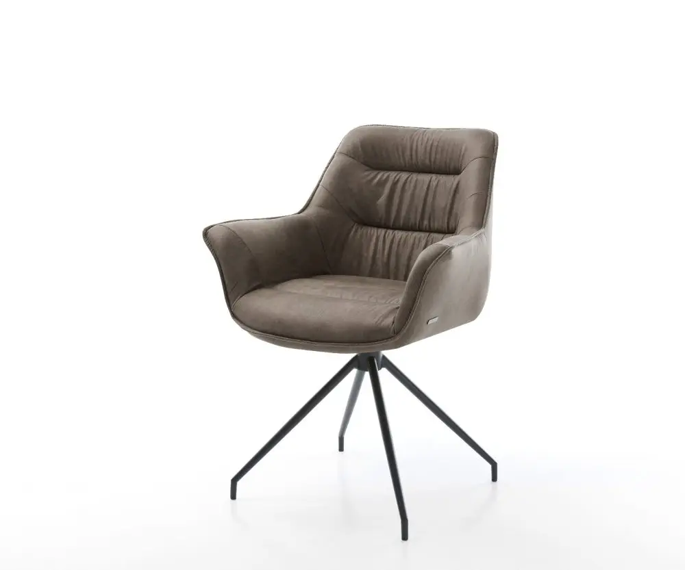 Jídelní židle Kaira-Flex mikrovlákno taupe vintage křížová