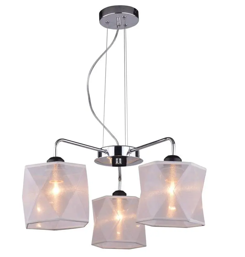 Chromová stropní závěsná lampa, nastavitelná, 3x40W, Nosja