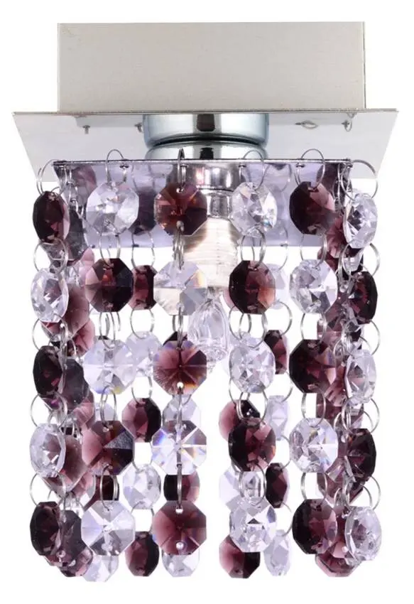 Stropní lampa G9 Classic chrom/vínová křišťálová