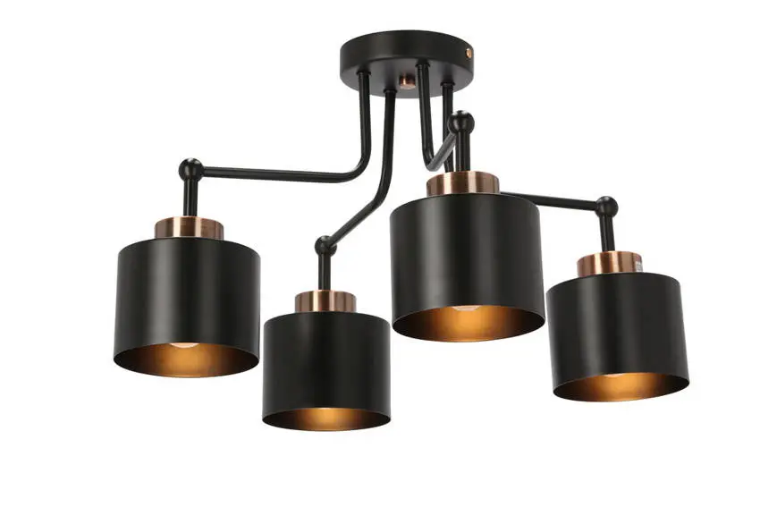 Stropní lampa černá 4xE27 Olena