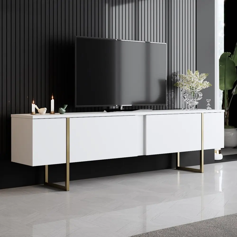 Televizní stolek Luxe White and Gold