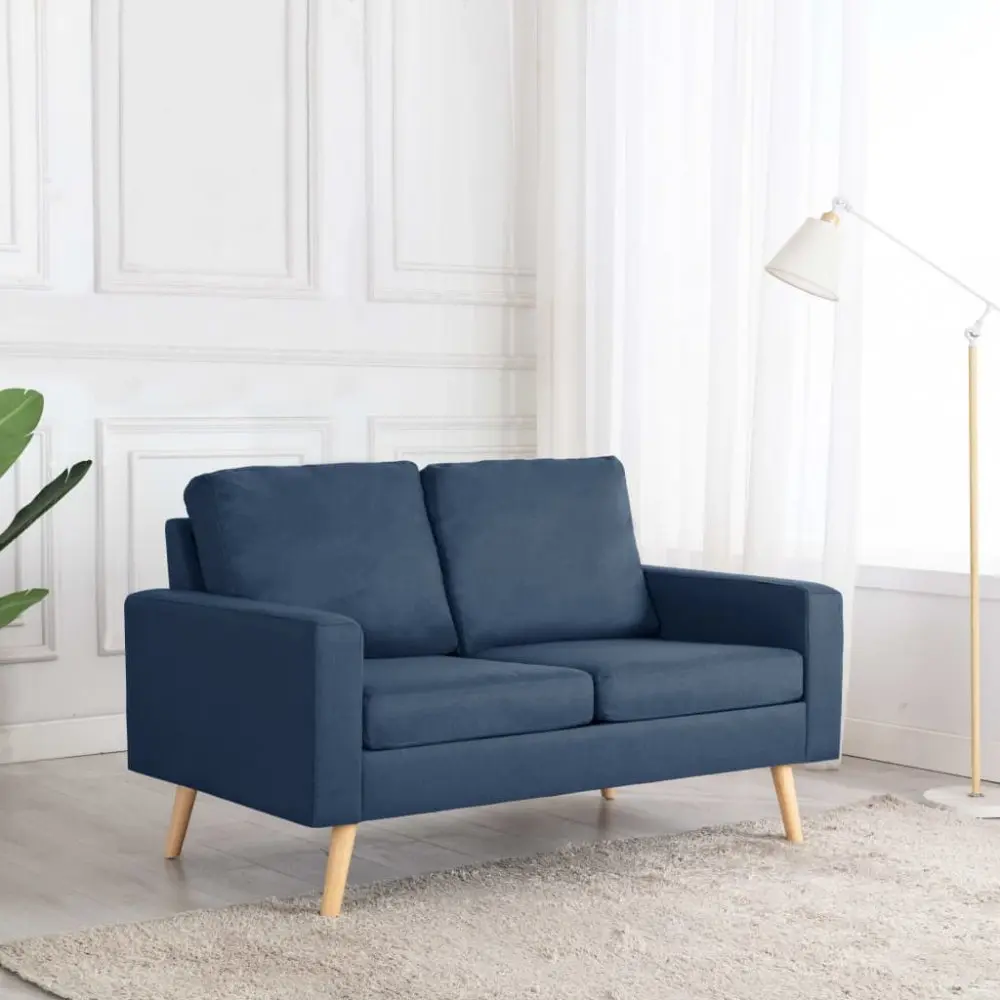 vidaXL 2místná pohovka modrá textil - 11461.288707