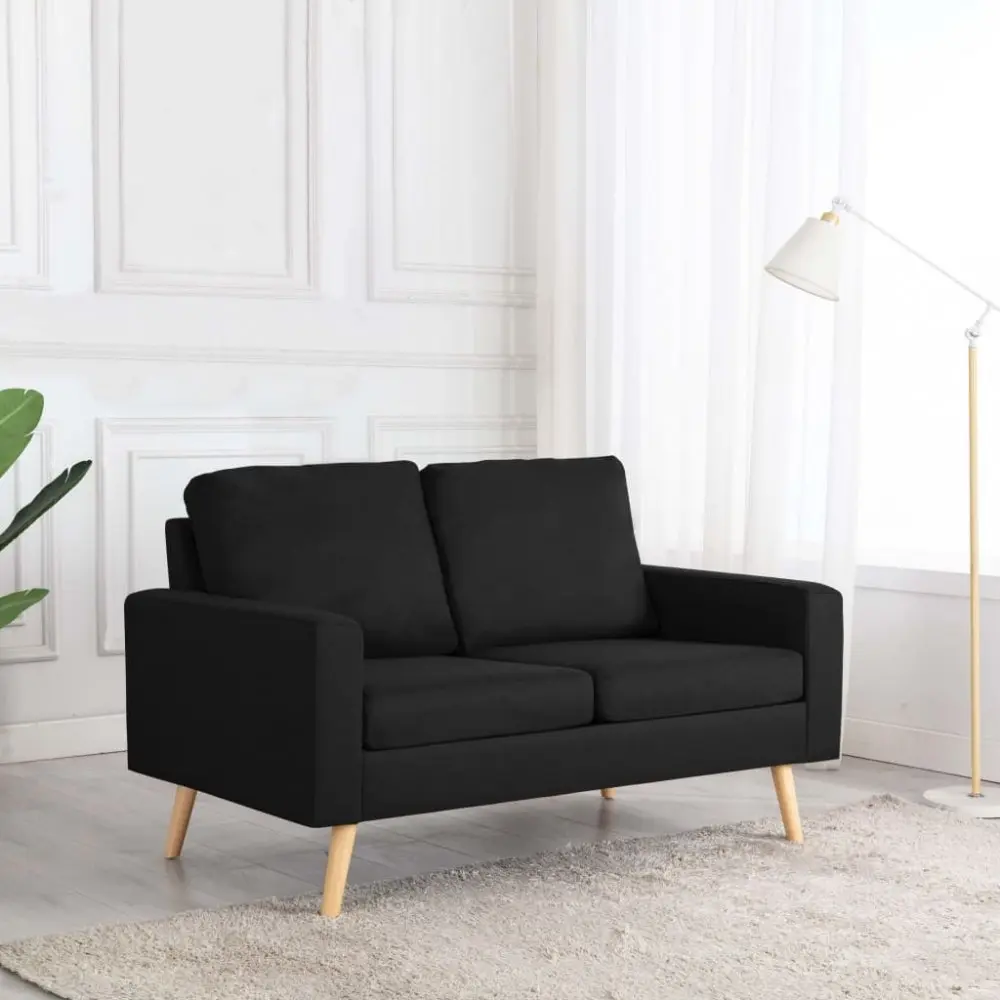 vidaXL 2místná pohovka černá textil - 11461.288712