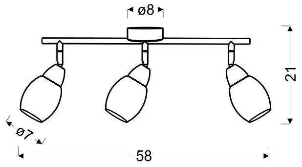 LED stropní lampa SMD 58cm RICO CHROM