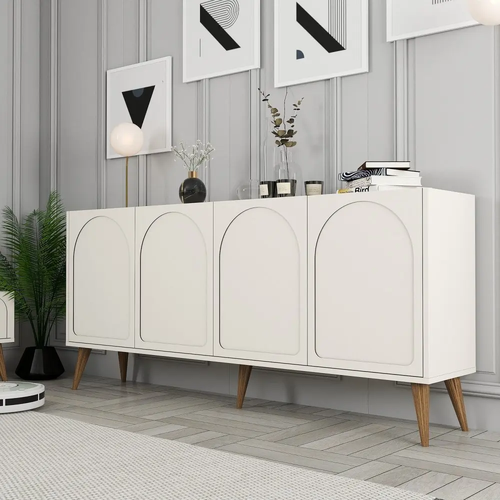 Konzolový stolek Lyon 81 - Cream, Walnut