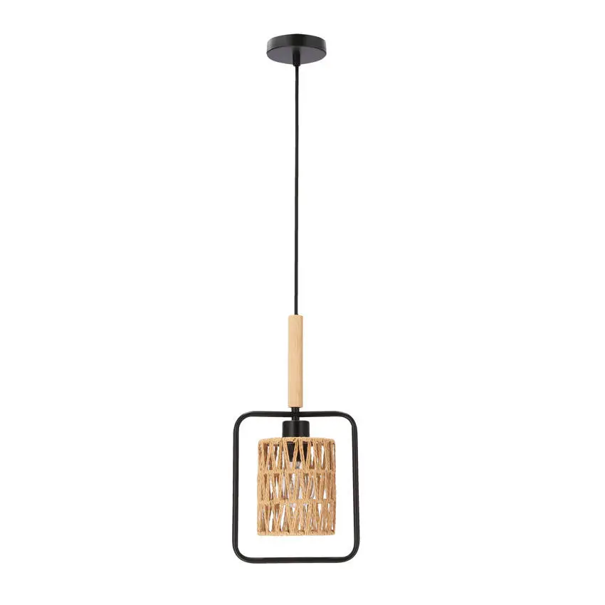 Závěsná lampa Crown, černá, 1x40W, E27, béžové stínidlo