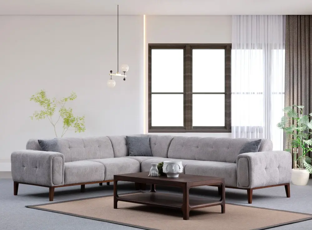 Rohová sedací souprava Athena Corner L2-C-3R - Light Grey