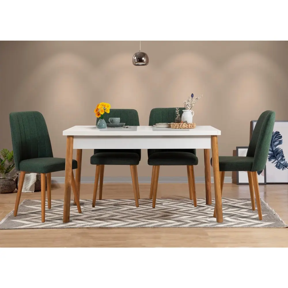 Set stolu a židlí (5 kusů) Costa White Atlantice-Green