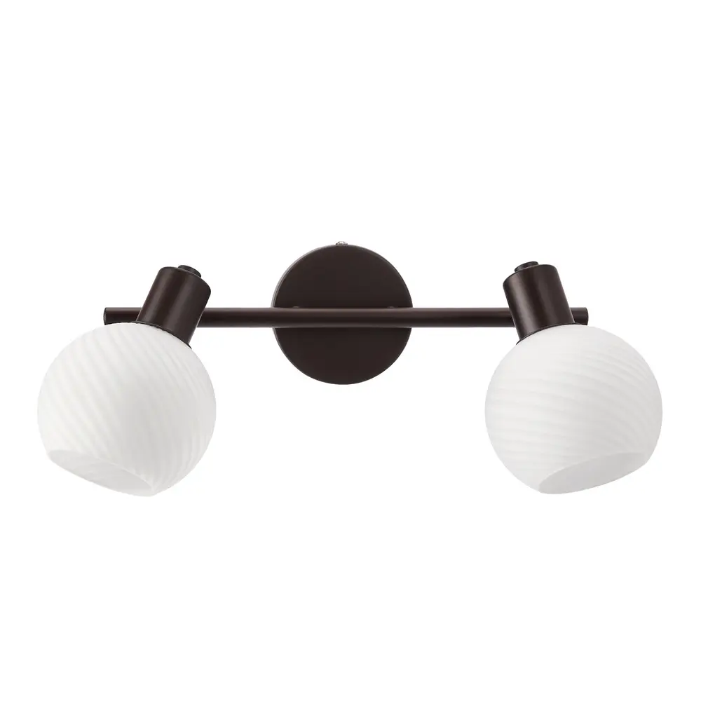GRANO lampa sufitowa czekoladowy 2x40W E14 klosz biały