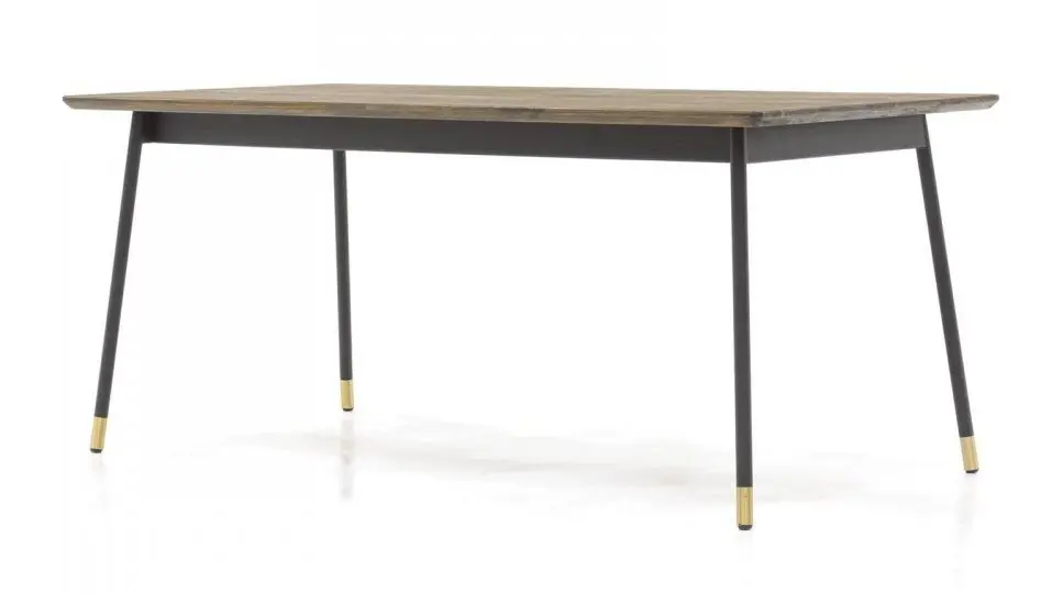 LivinHill Jídelní stůl Maze 200 cm z masivu hnědý/černý