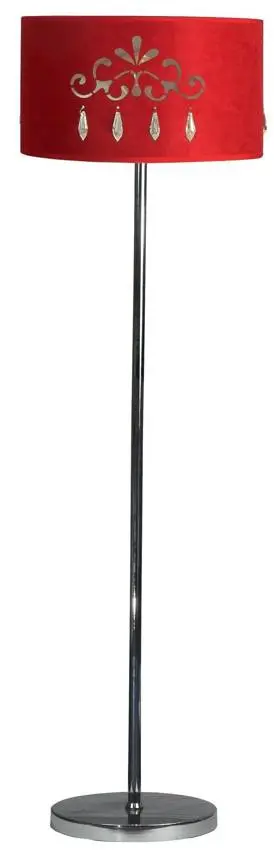 Červená stojací lampa 60W E27 Decor
