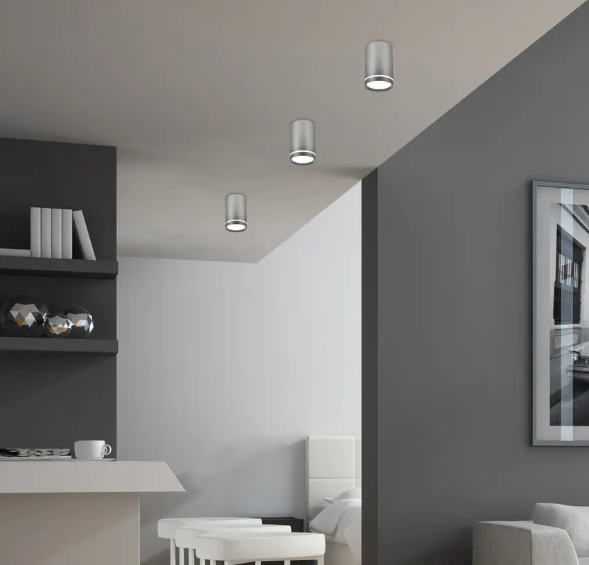 Stříbrná stropní lampa 10cm, 1xGU10 - POSLEDNÍ 2 KUSY