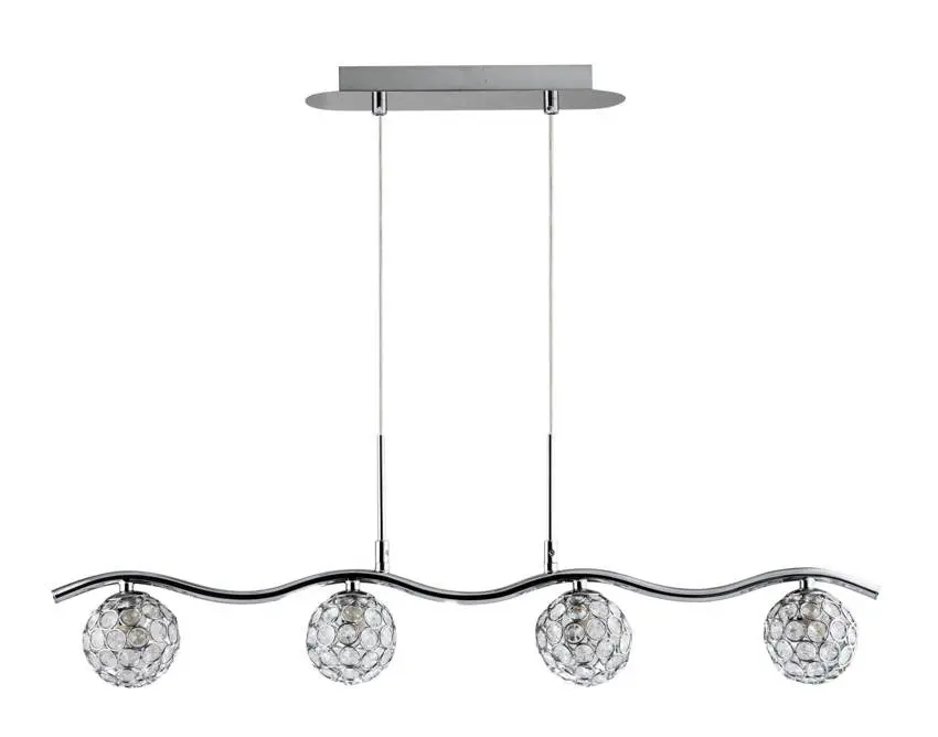 Závěsná lampa 4X40W G9 chrom/průhledná