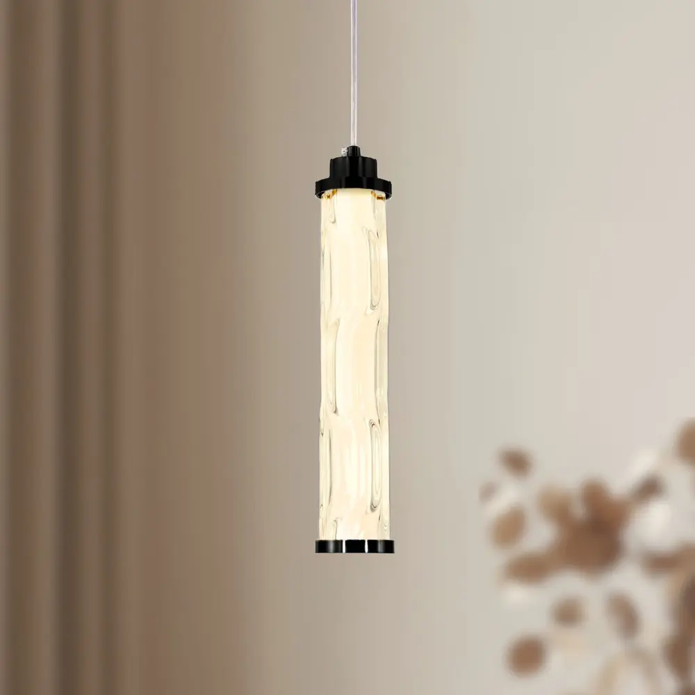 CORTE lampa wisząca czarny matowy 10W LED 3000K klosz bezbarwny