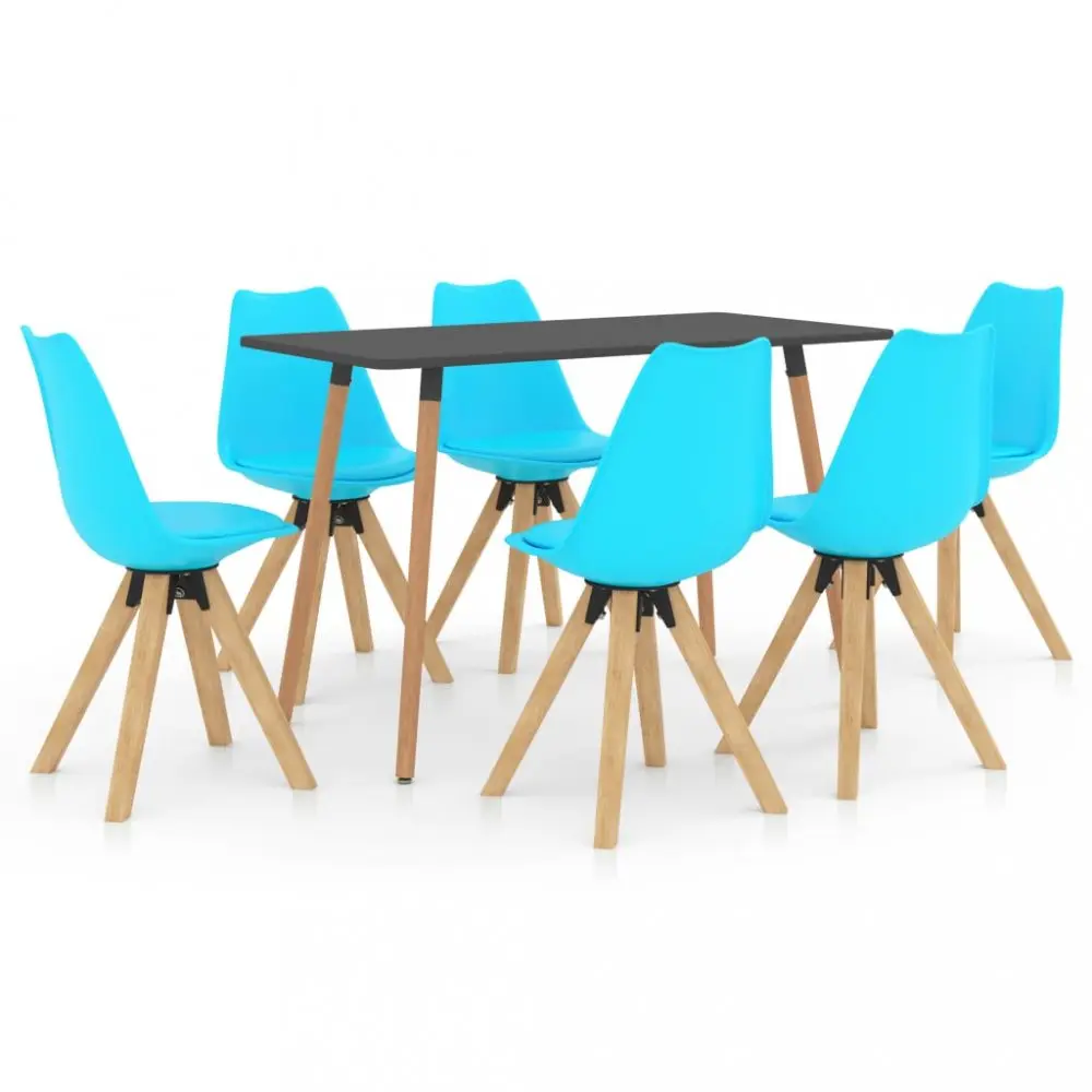Jídelní set 6+1 buk / umělá kůže / plast Dekorhome