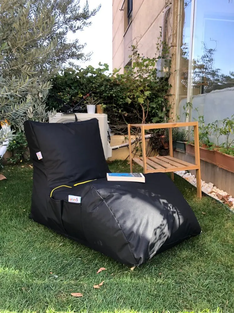 Hanah Home Sedací vak ve tvaru lenošky Daybed černý
