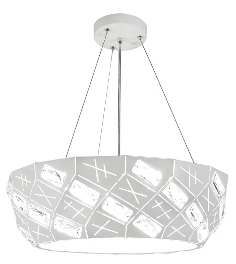 Závěsná lampa s bílými kulatými krystaly 4xG9 Glance