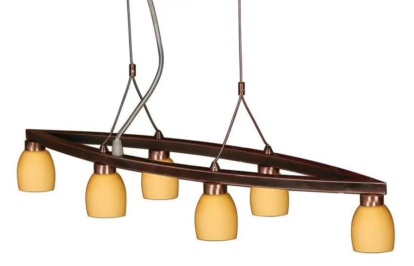 Závěsné svítidlo Dakota 6x40W G9 měděné, včetně oválného zdroje světla
