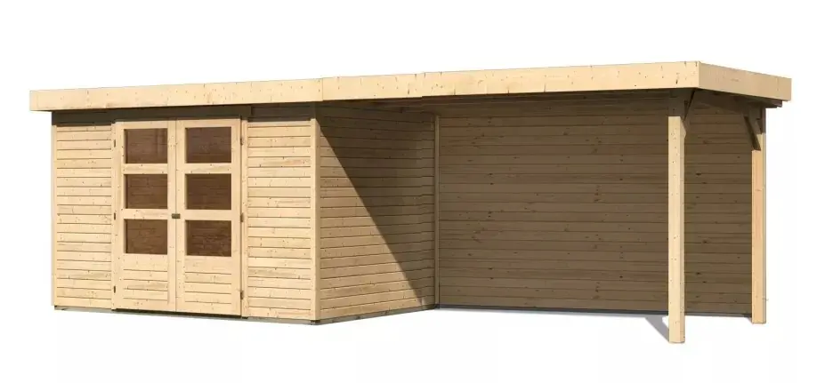 Dřevěný zahradní domek ASKOLA 4 s přístavkem 280 Lanitplast