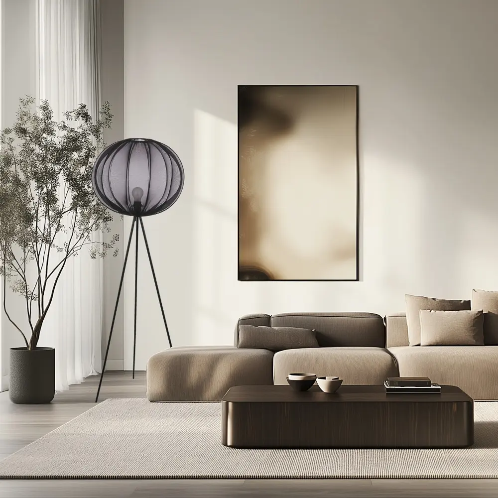 Stojací lampa MELLOW černá 1x40W E27 stínidlo 52 černá koule