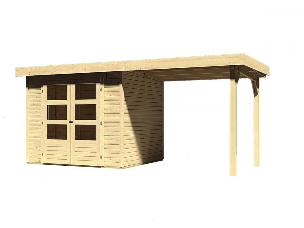 Dřevěný zahradní domek ASKOLA 3 s přístavkem 240 Lanitplast