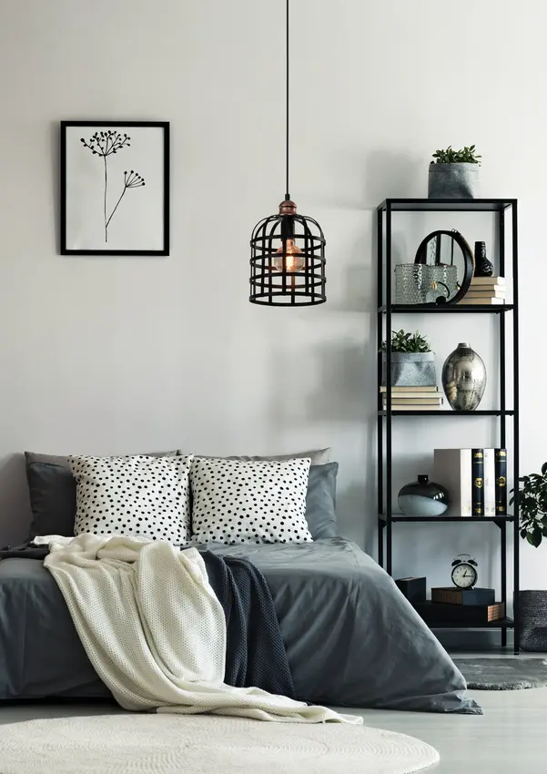 Černo-měděná kovová závěsná lampa 40W E27 Soleto