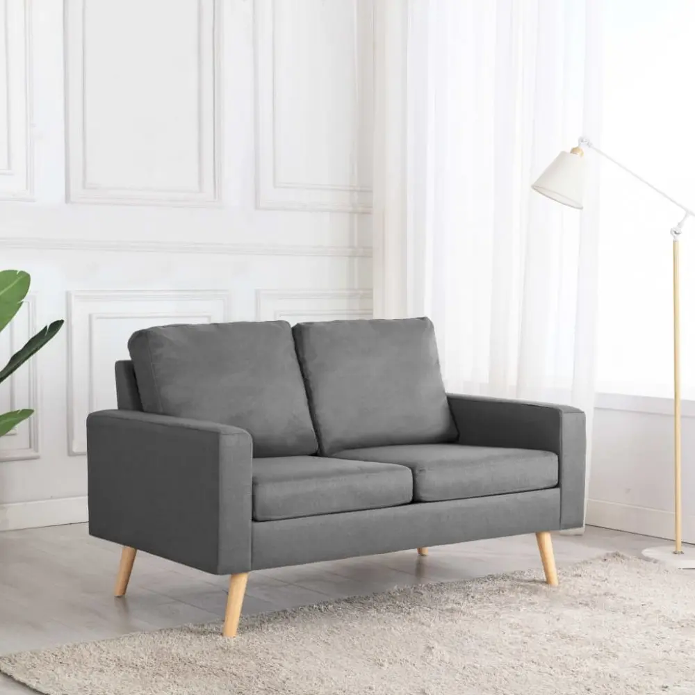 vidaXL 2místná pohovka světle šedá textil - 11461.288703