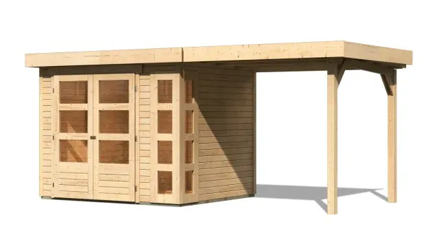 Dřevěný zahradní domek KERKO 3 s přístavkem 240 Lanitplast