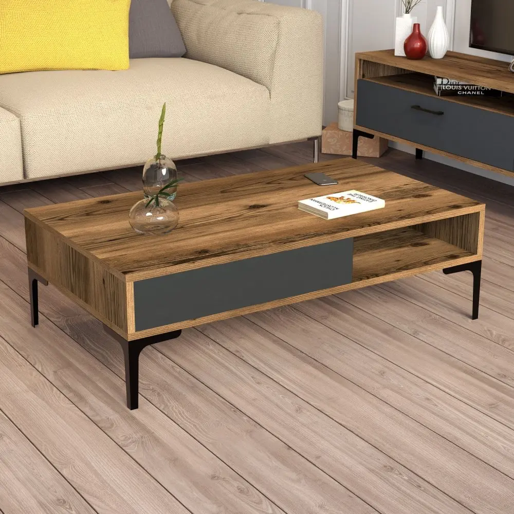 Konferenční stolek Istanbul - Walnut, Anthracite