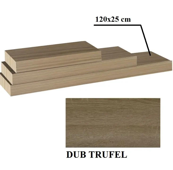 Nástěnná polička GANA 120x25 Dub